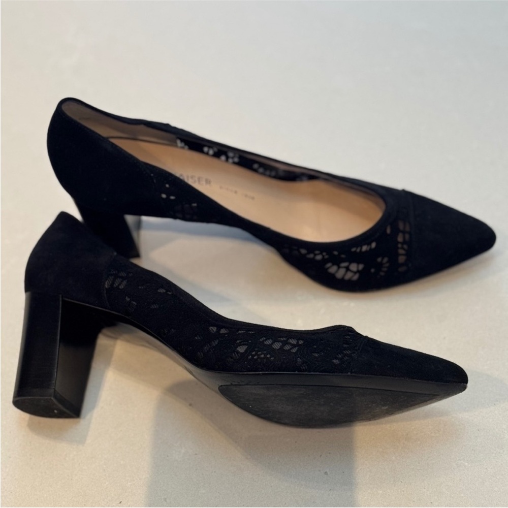 Peter Kaiser Black Heels with Lace Detail